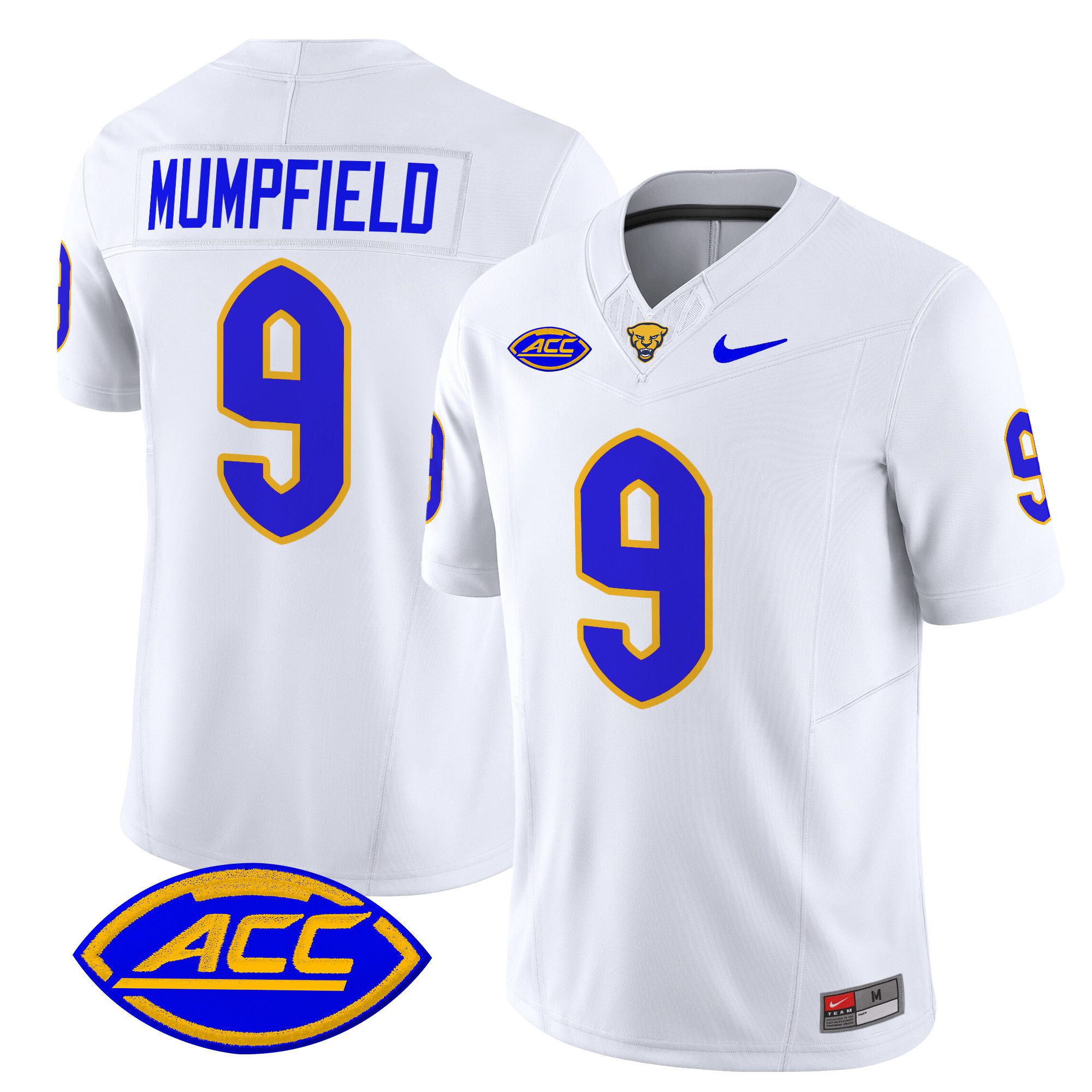 Men Pittsburgh Panthers #9 Mumpfield White Nike 2024 Vapor Limited NCAA Jersey
